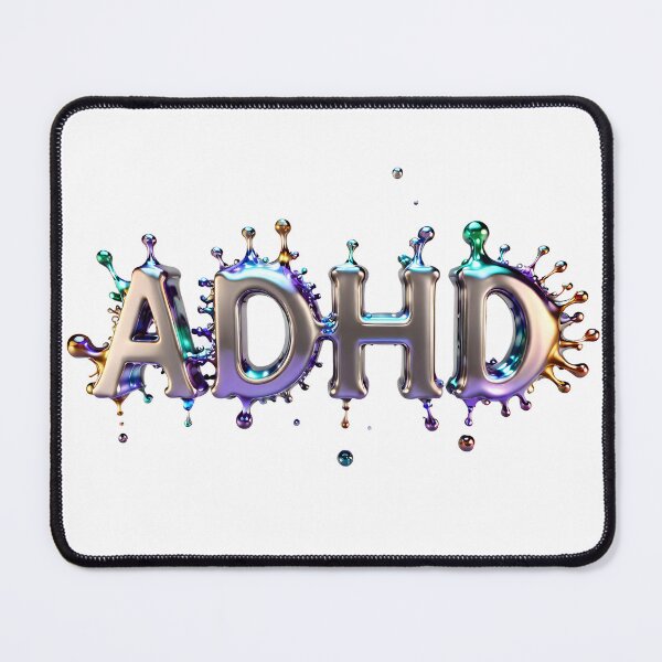 Item preview, The inscription "ADHD" on white background - rosegold, shiny, metal, crazy. designed and sold by My-fake-places.