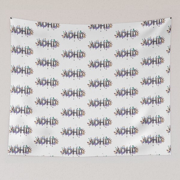 Item preview, The inscription "ADHD" on white background - rosegold, shiny, metal, crazy. designed and sold by My-fake-places.
