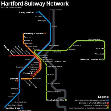 Artwork thumbnail, Hartford Subway Network by Pretzel-Express