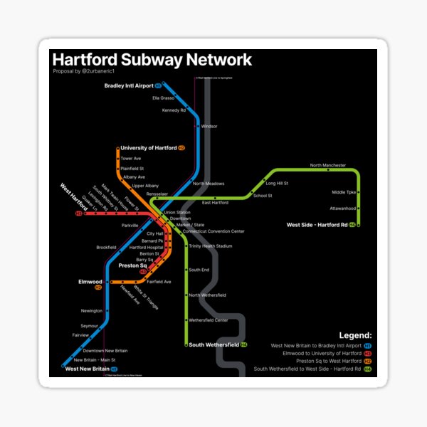 Hartford Subway Network Sticker