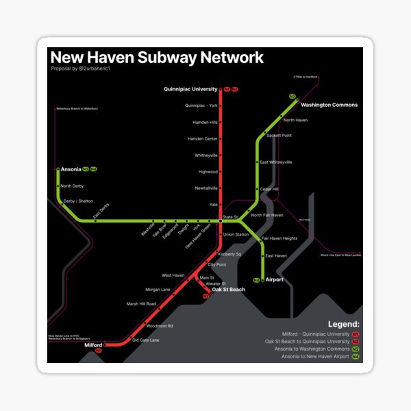 New Haven Subway Network Sticker