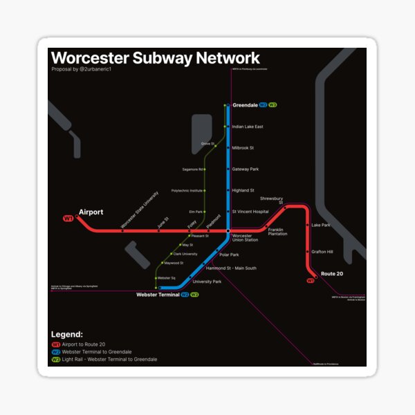 Worcester Subway Network Sticker