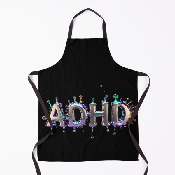 Item preview, The inscription "ADHD" on black background - rosegold, shiny, metal, crazy. designed and sold by My-fake-places.