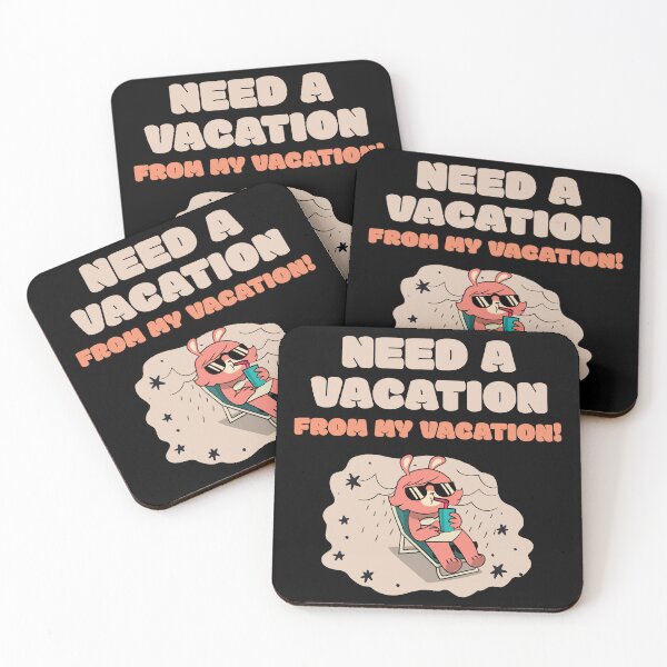 Item preview, Need a vacation from my vacation chilling sunbathing cat teddy starry gazy juice drinking sandy beach designed and sold by ArtisanTeeShop.