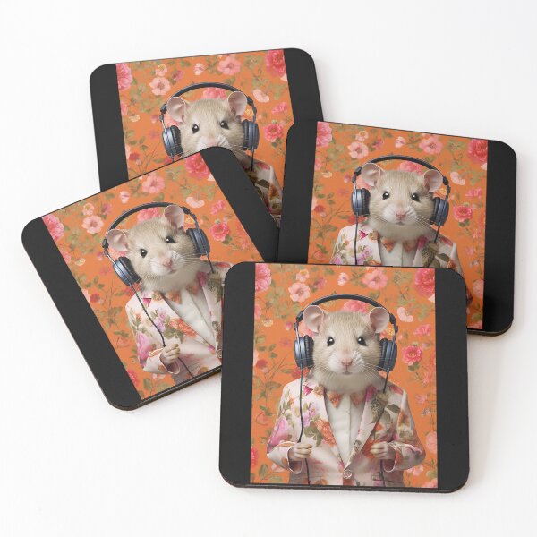 Item preview, Hamster Listens To Music Wearing Orange Flower Outfit designed and sold by GageStore.