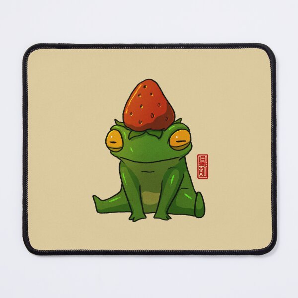 Item preview, strawberry hat frog designed and sold by DingHuArt.