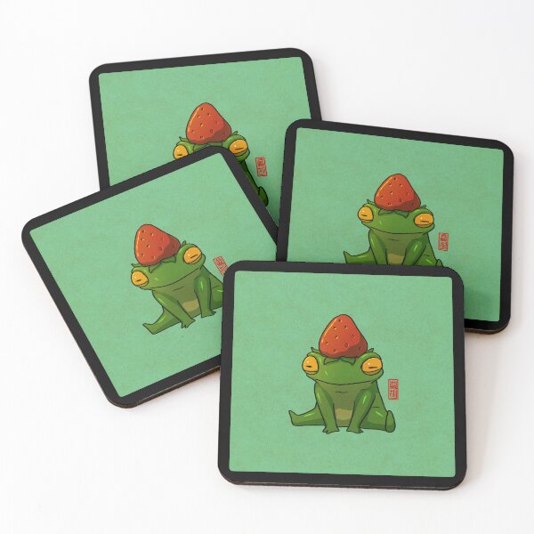 Item preview, strawberry hat frog designed and sold by DingHuArt.