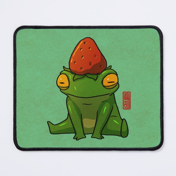 Item preview, strawberry hat frog designed and sold by DingHuArt.