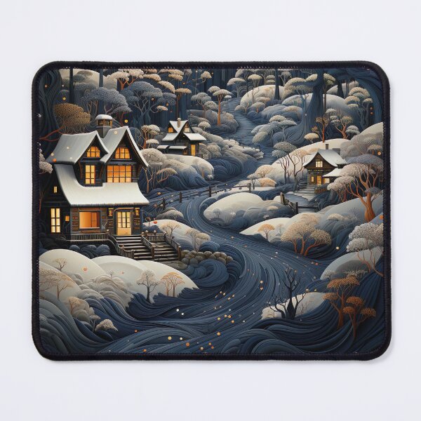 Item preview, Little Hut Snowy Night designed and sold by greatai.