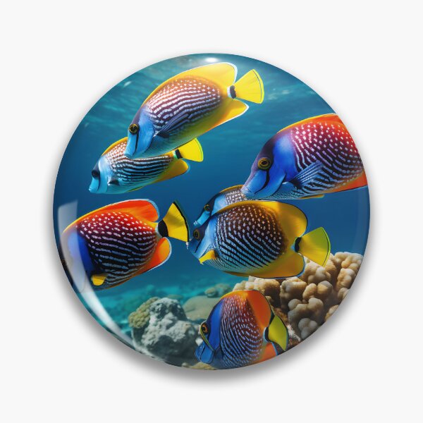 Item preview, Underwater Ballet: A School of Vibrantly Colored Tangs in Graceful Motion designed and sold by aiartbay.