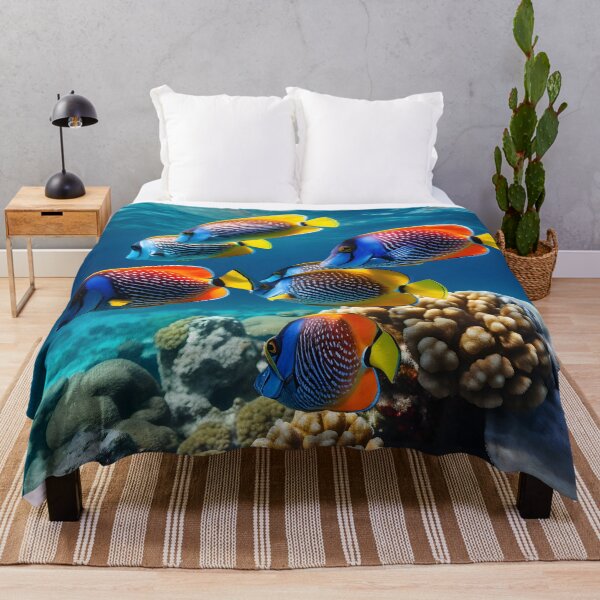 Item preview, Underwater Ballet: A School of Vibrantly Colored Tangs in Graceful Motion designed and sold by aiartbay.