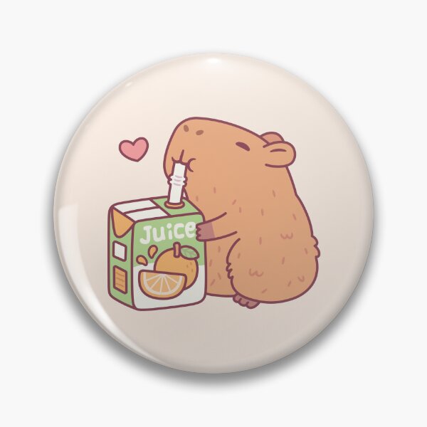 Item preview, Cute Capybara Loves Orange Juice designed and sold by rustydoodle.