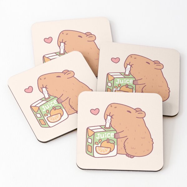 Item preview, Cute Capybara Loves Orange Juice designed and sold by rustydoodle.