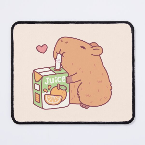 Item preview, Cute Capybara Loves Orange Juice designed and sold by rustydoodle.