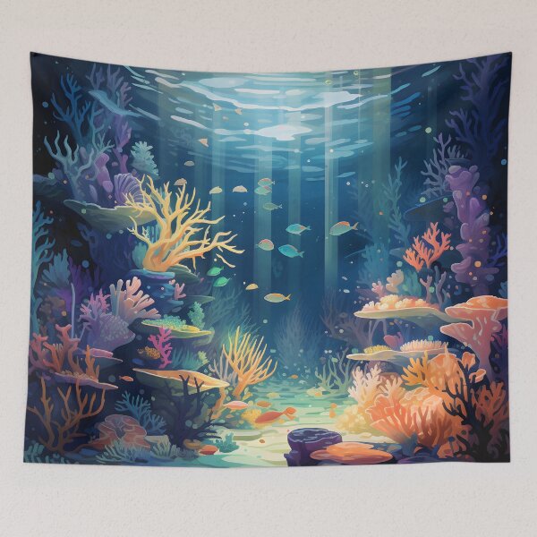 Item preview, Ethereal Depths: A Dreamy Underwater World Enhanced with Sfumato designed and sold by aiartbay.