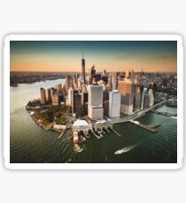 aerial view of manhattan Sticker