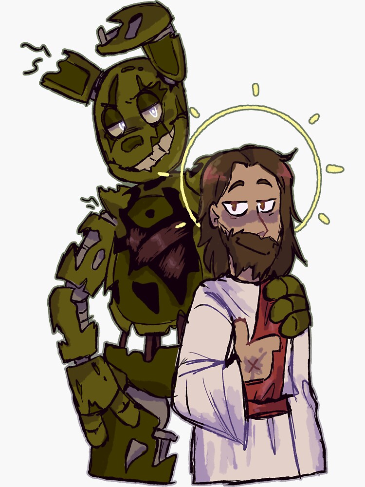 I redrew that one photo of Springtrap and Jesus! These two make a