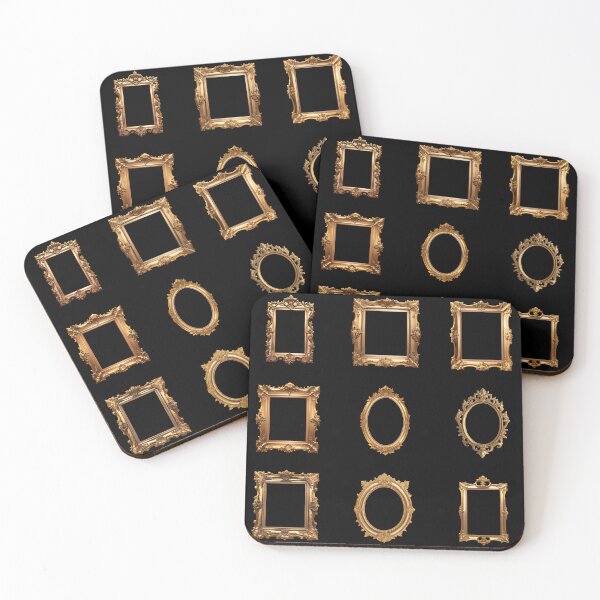 Item preview, Golden Frames Set Various Shapes and Designs designed and sold by pixclipart.