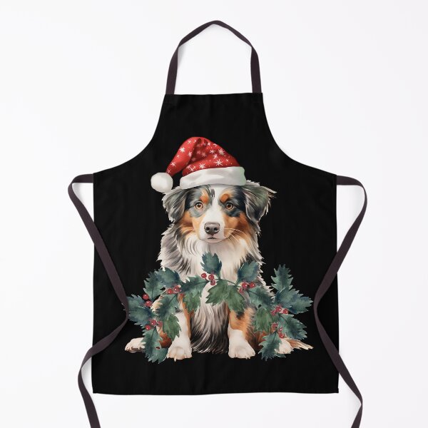Item preview, Australian Shepherd pup with holly designed and sold by AussieWorkDogs.