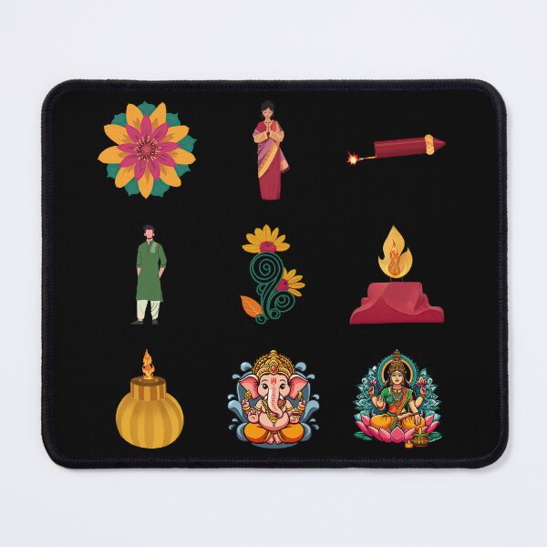 Item preview, Happy Diwali Religious Icons and Traditional Dress Set 2 designed and sold by pixclipart.