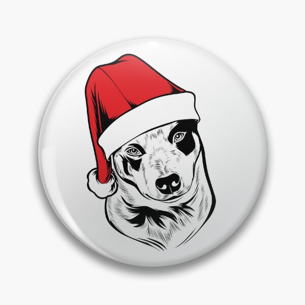 Item preview, Australian Cattledog with Santa hat designed and sold by AussieWorkDogs.
