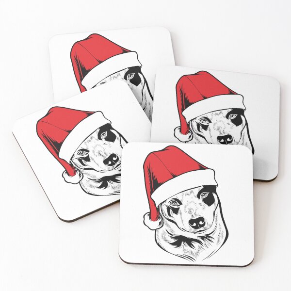 Item preview, Australian Cattledog with Santa hat designed and sold by AussieWorkDogs.