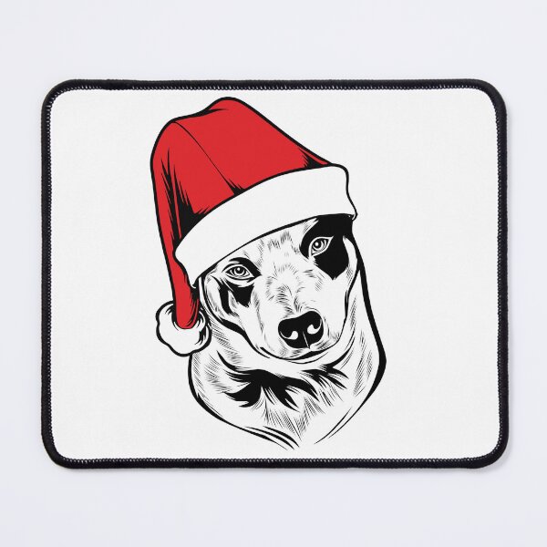 Item preview, Australian Cattledog with Santa hat designed and sold by AussieWorkDogs.