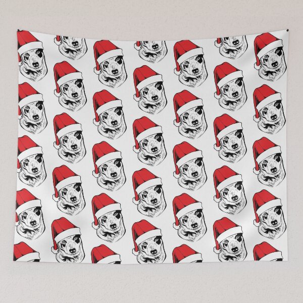 Item preview, Australian Cattledog with Santa hat designed and sold by AussieWorkDogs.