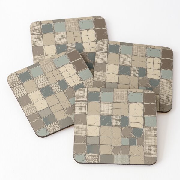 Item preview, a patchwork pattern in shades of blue and brown designed and sold by Enga6.