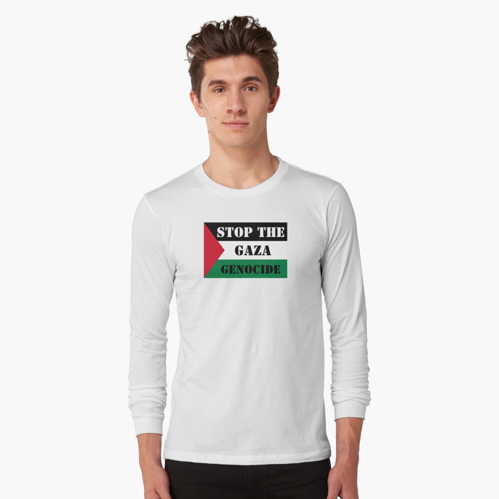 Stop The Gaza Genocide- Free Palestine with Flag