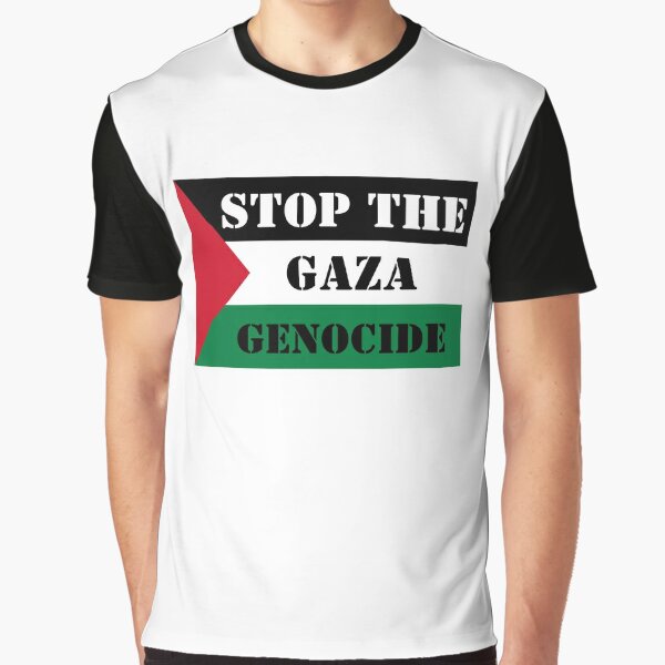 Stop The Gaza Genocide- Free Palestine with Flag