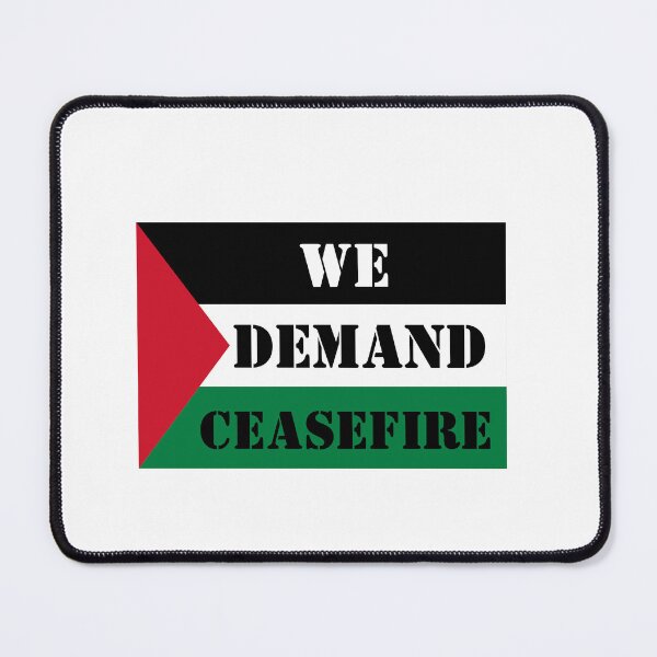 Item preview, We Demand Ceasefire - Free Palestine with Flag designed and sold by EspyDesignCo.