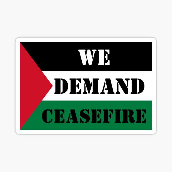 Stop the Genocide. End the Apartheid  -  Free Palestine with Flag Sticker