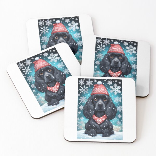 Item preview, Dreamy Christmas with Black Spaniel designed and sold by Mechanical-Artt.