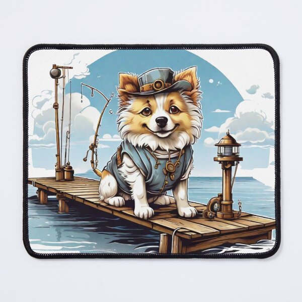 Item preview, Japanese Chin Gone Fishing: A Tranquil Catch designed and sold by Fenomena Designs.