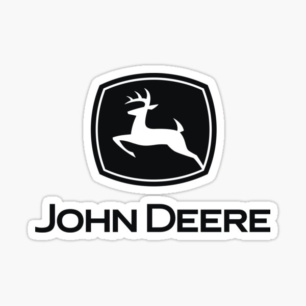 John Deere Aufkleber CQ43737 Original Ersatzteil Schild Logo 80x70 mm  Schild - Schlepperteile Spezialist Steyr Fendt Case IHC