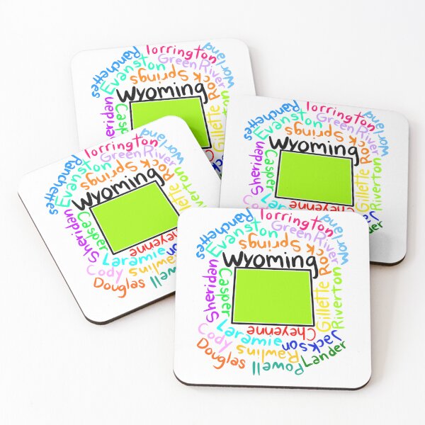 Item preview, Wyoming map with names designed and sold by Maws25.