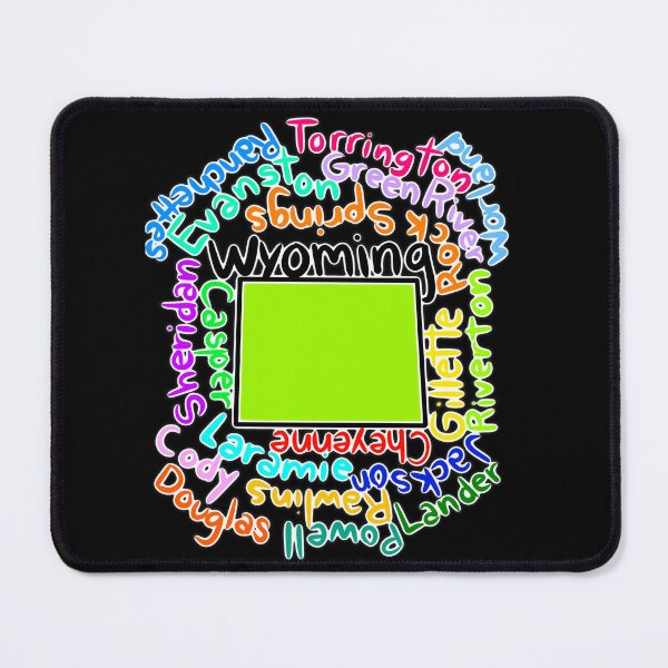 Item preview, Wyoming map with names designed and sold by Maws25.