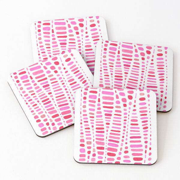 Item preview, Columns of Organic Ovals and Rectangles in Reds and Pinks designed and sold by inklets.