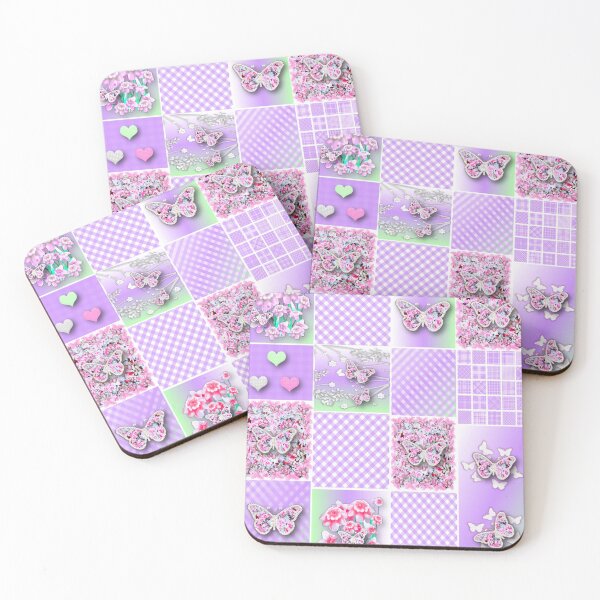 Item preview, Butterflies and Flowers Patchwork designed and sold by KC Morcom.