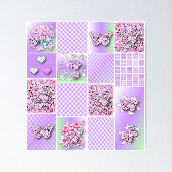 Item preview, Butterflies and Flowers Patchwork designed and sold by KC Morcom.