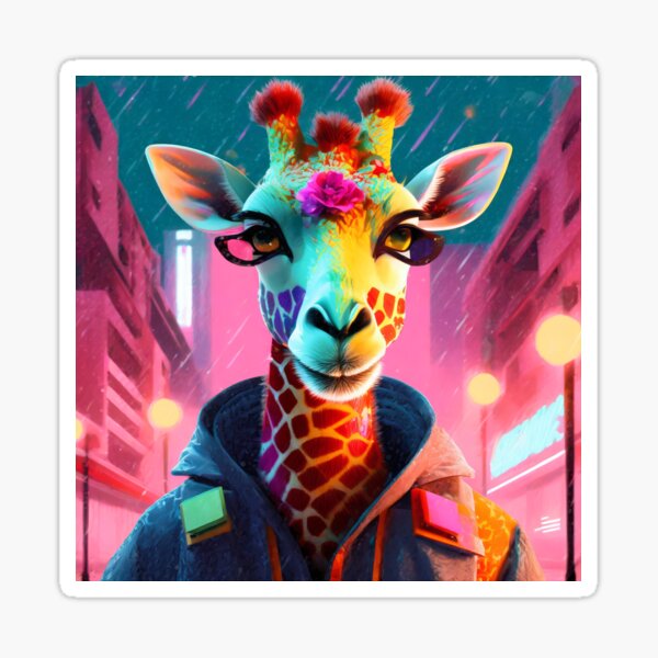 Furry Giraffe 4 Sticker
