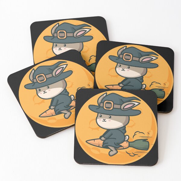 Item preview, Flying rabbit witch with magic broom designed and sold by chomaruddin tri amboko.