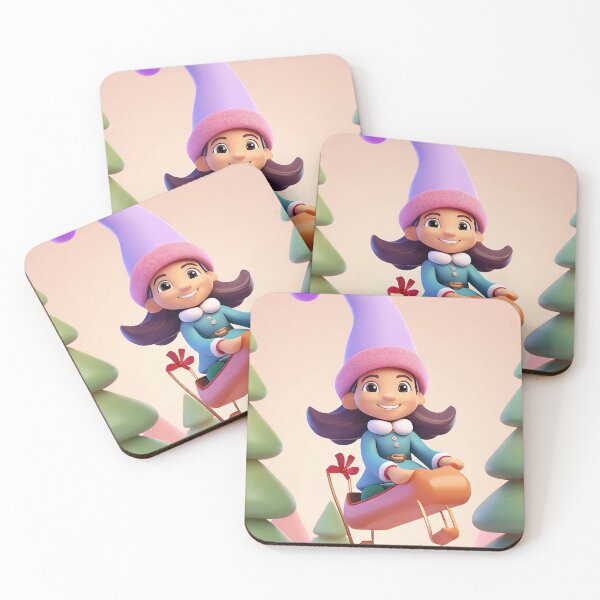Item preview, Happy female gnome flying on sleigh on christmas eve designed and sold by fotofeast.