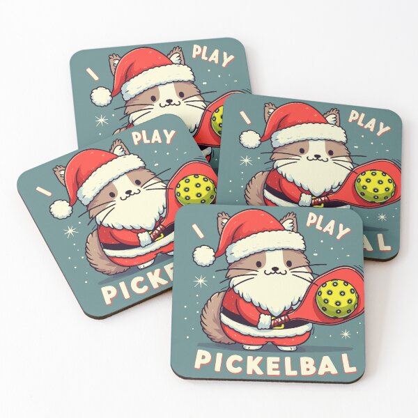 Item preview, Vintage Cute Santa Cat Loves and Plays Pickleball Christmas Gift designed and sold by 8fifty8.