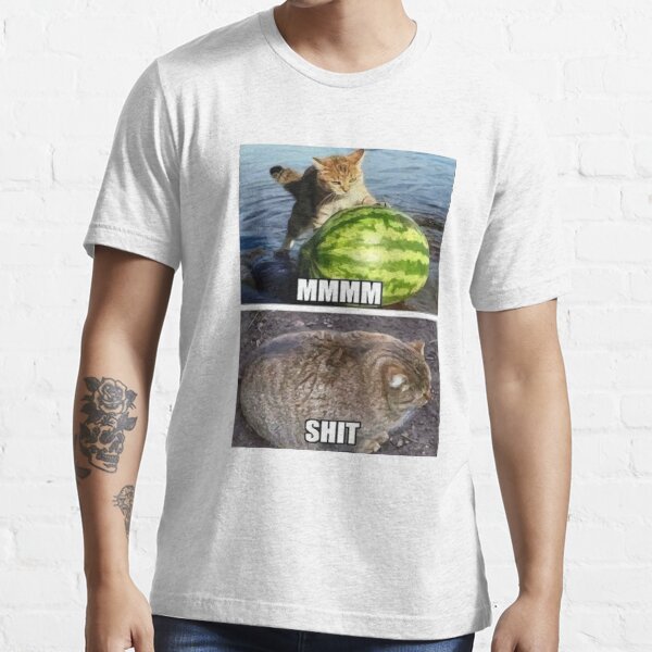 "Cat Eat Melon Meme" Tshirt by RonniesSpooked Redbubble