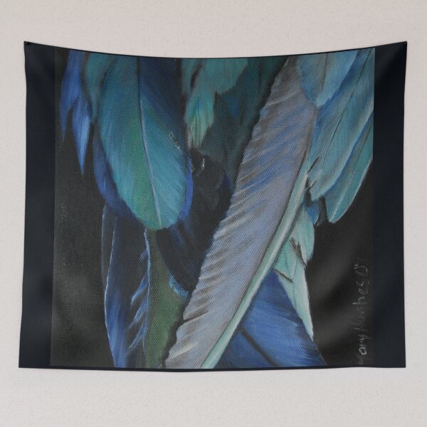 Item preview, Feathers Blue Parrot Art  designed and sold by mary hughes.