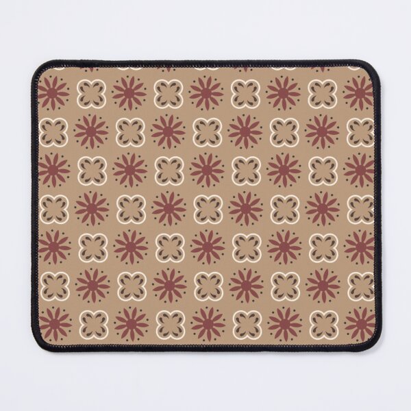 Item preview, Brown Olive Green Dark Gray Groovy Spiritual  Moroccan Mosaic Tile Star Geometry Rustic Flowers Pattern designed and sold by PenguinForests.