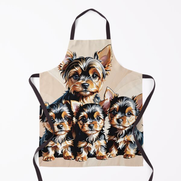 Item preview, Yorkshire Terrier Dog and Puppies Picture designed and sold by Petalandfur.