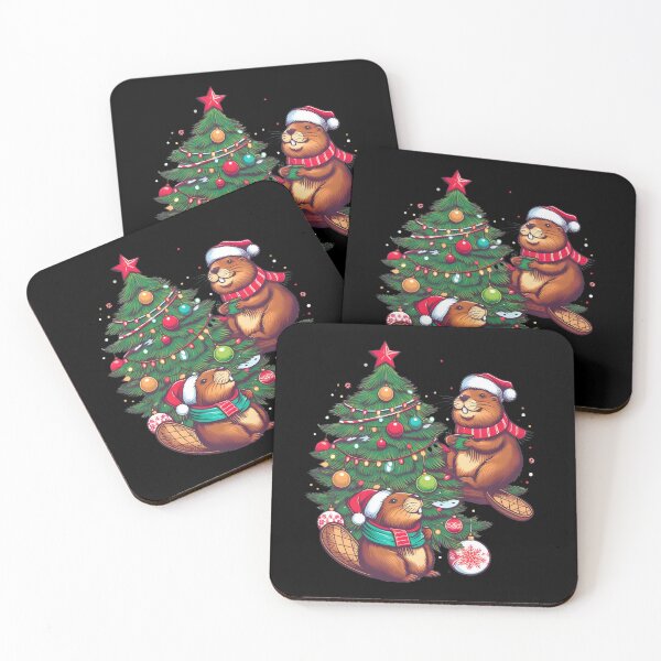 Item preview, Funny Beavers Christmas Tree Gift Funny Christmas Beaver designed and sold by GalaxyGraffiti.